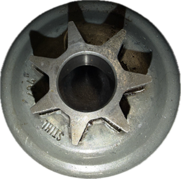 Cloche d'embrayage - Pignon 0.404" 7D Occasion origine STIHL 08S - Référence 1108-640 2000 / 1108 640 2000 / 1108-640-2000 / 11086402000