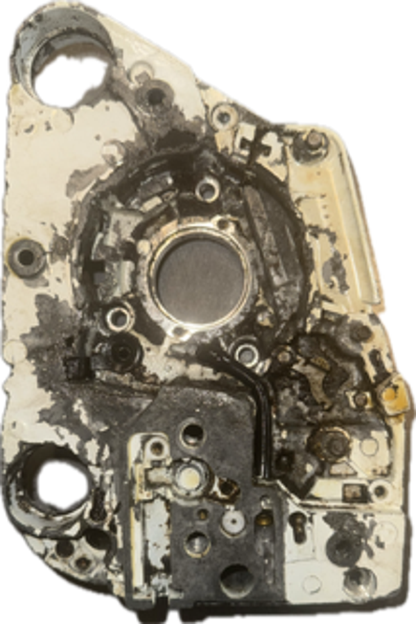 Carter de vilebrequin coté pompe à huile occasion Origine STIHL 026 - Référence 1121-020 2112 / 1121 020 2112 / 1121-020-2112 / 11210202112