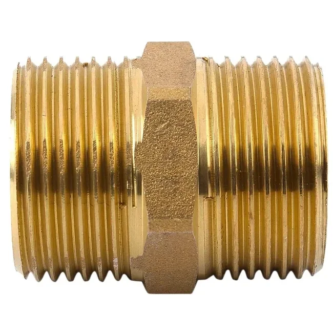 Mamelon laiton égal mâle mâle à visser Ø 1/2" (15/21)