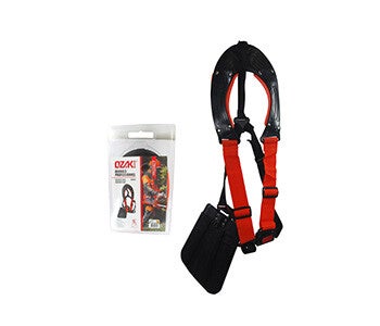 Harnais débroussaillage professionnel grand confort. Sangles réglables - Boucle à enclenchement et dégagement rapide - Protection large des épaules et de la hanche - Référence 9101343