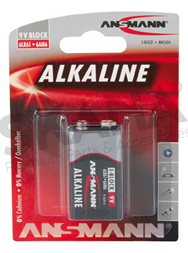 Pile alkaline 9 V 6LR61.  Réf: 2109961