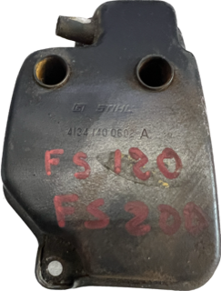 Silencieux occasion - origine STIHL - FS120 - FS200 - FS250 - occasion origine STIHL - Référence 4134-140 0602 / 4134 140 0602 / 4134-140-0602 / 41341400602