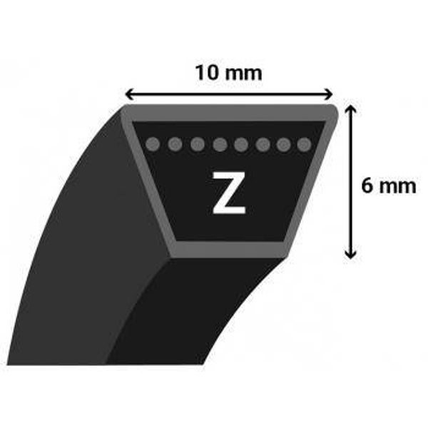COURROIE Z30.5 LISSE TRAPEZOIDALE MITSUBOSHI Sect: 10 X 6mm L EXT: 813mm