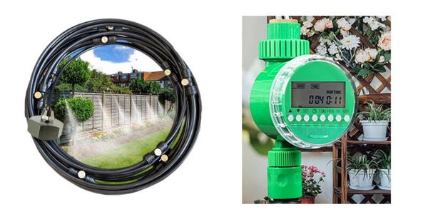 Kit de brumisation + 1 Kit raccord + Programmateur d'arrosage automatique pour terrasse et jardin  - Référence 1234-35773574