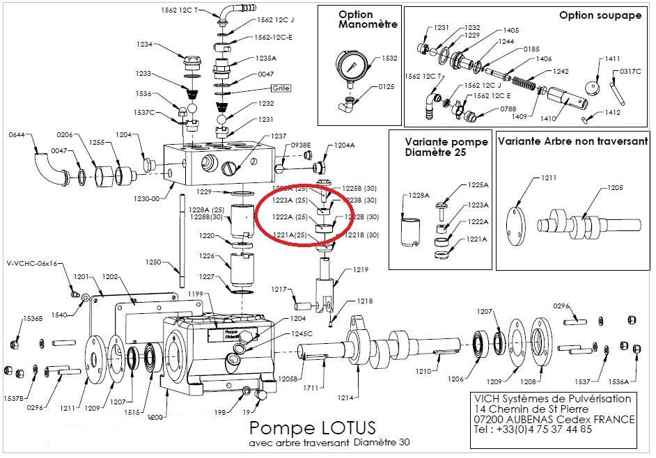 Calotte cuir Ø25 pompe Vich Lotus Réf: 1222 A