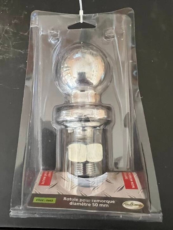 Rotule pour remorque et quad diamètre 50 mm longueur 100MM - Référence 0663