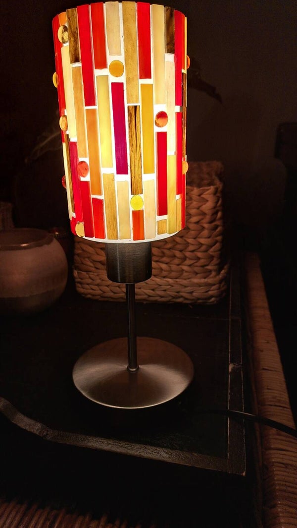 Mozaïek lamp tiffany glas roodtinten
