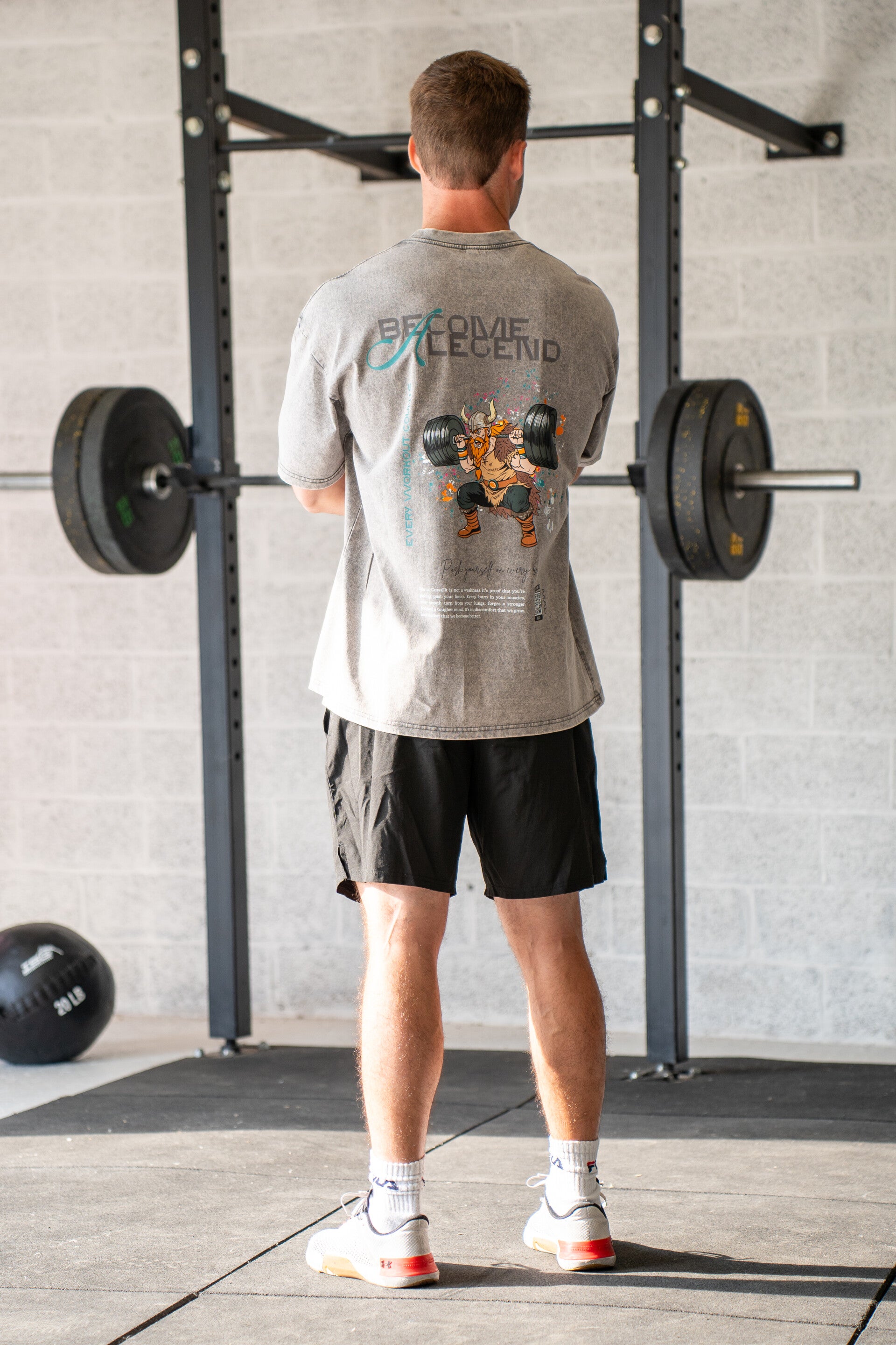 T Shirt oversize - Washed Grey - Become a Legend (M)