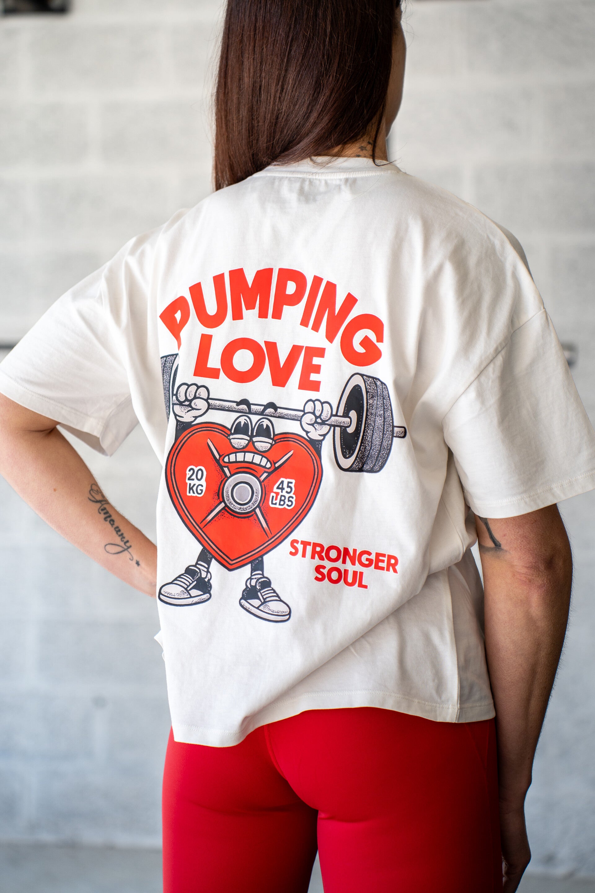 T shirt Oversize Femme Beige - Pumping Love