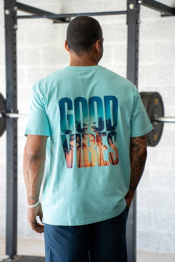 T Short oversize Homme / femme Godd vibes turquoise