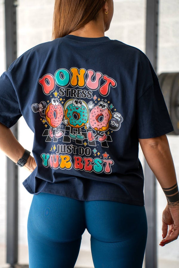 T Shirt Oversize Femme Donuts Navy Blue