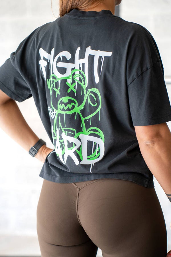 T Shirt oversize Femme Teddy noir