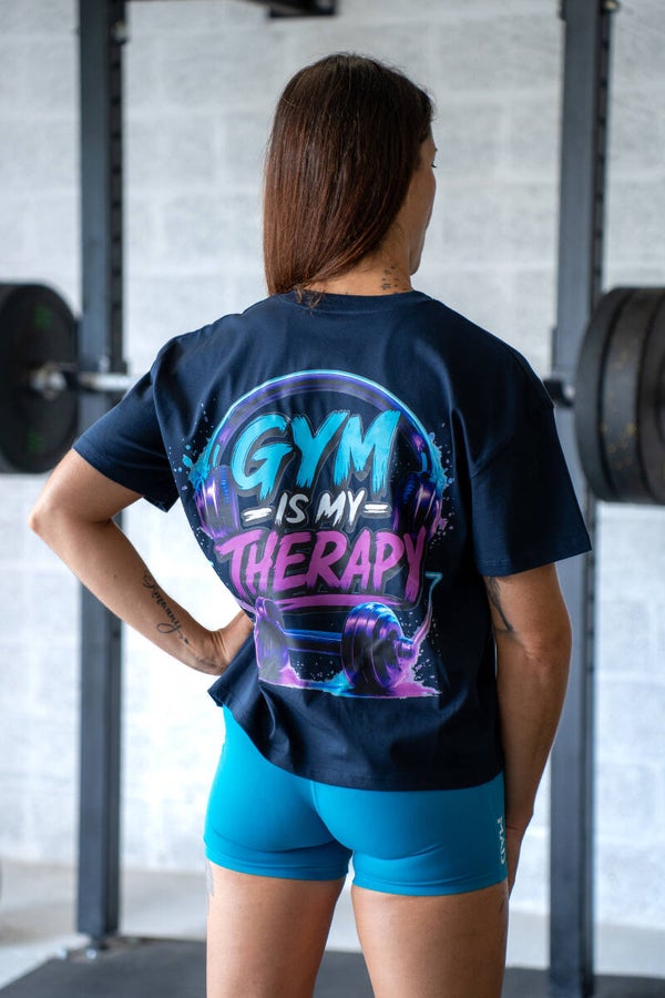 T shirt Oversize - Femme - Gym therapy - Navy blue