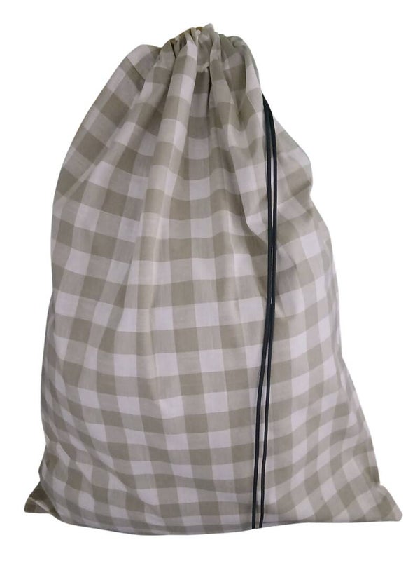 Bluvardi katoenen waszak -XXL- met trekkoord - ruit-grijs