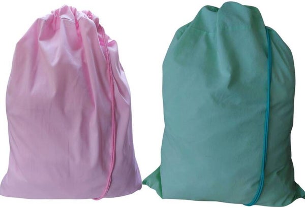 Bluvardi katoenen waszakken set van 2 stuks - XXL -pink-groen