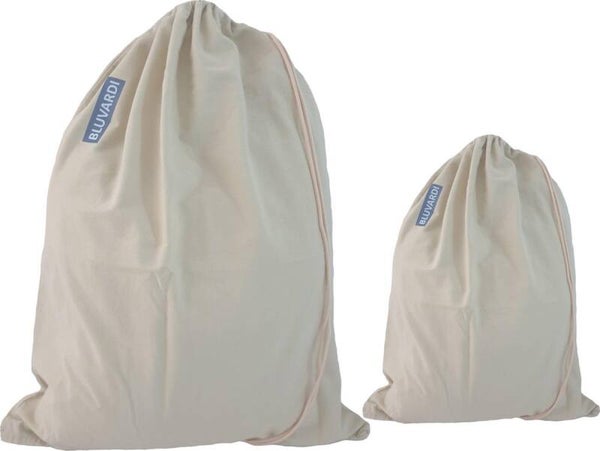 Bluvardi katoenen waszakken set van 2 stuks - heavy duty - licht beigegroen