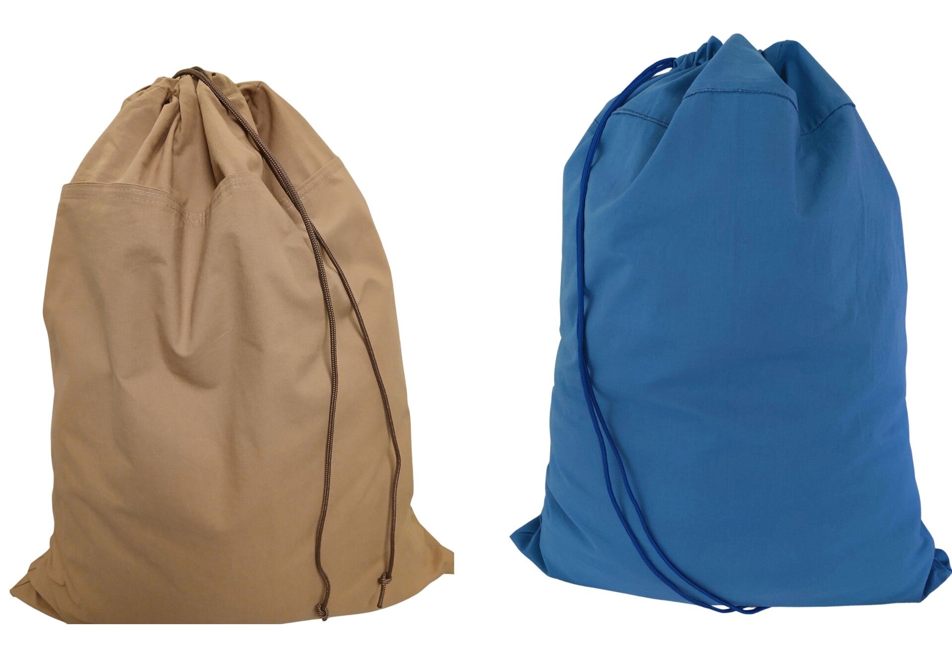 Bluvardi katoenen waszakken set van 2 stuks - XXL - bruin -indigo