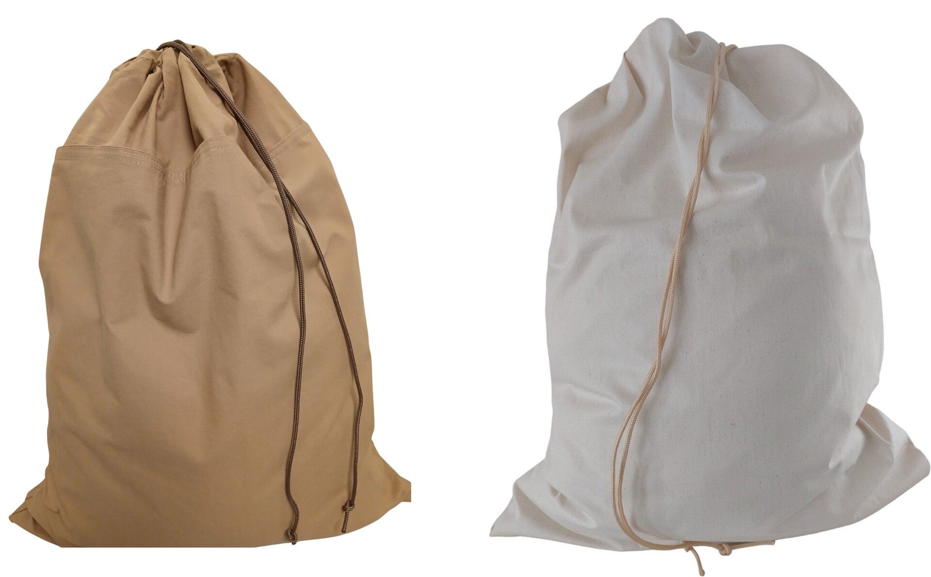 Bluvardi katoenen waszakken set van 2 stuks - XXL -bruin- natural cotton
