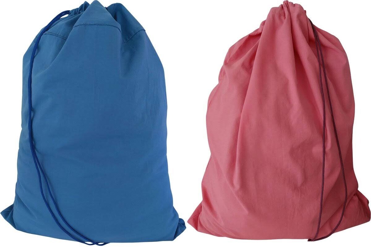 Bluvardi katoenen waszakken set van 2 stuks - XXL -indigo - redbruin