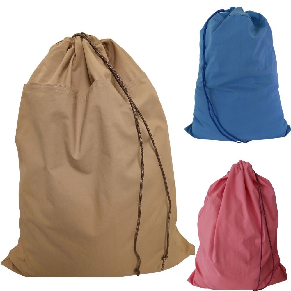 Bluvardi katoenen waszakken set van 3 stuks - XXL -bruin- red bruin- blauw