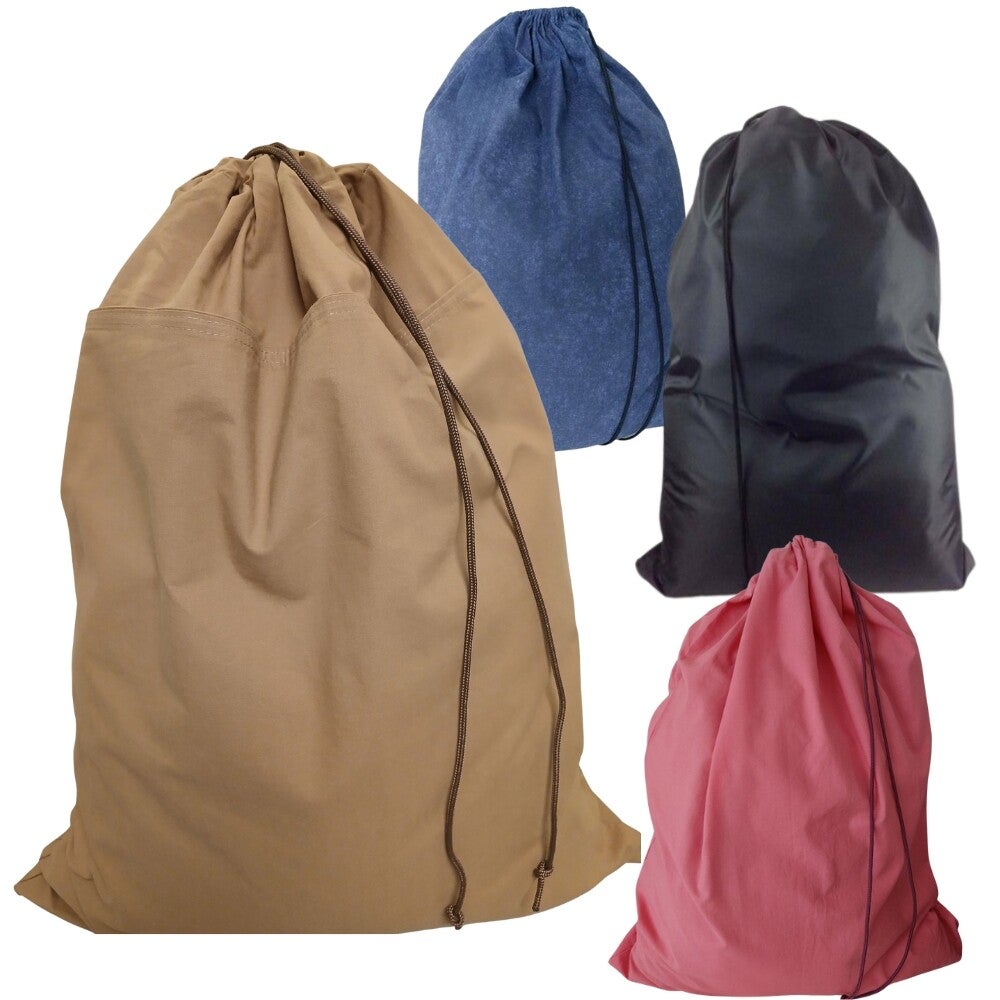 Bluvardi katoenen waszakken set van 4 stuks - XXL -bruin-red bruin- zwart-navy blue
