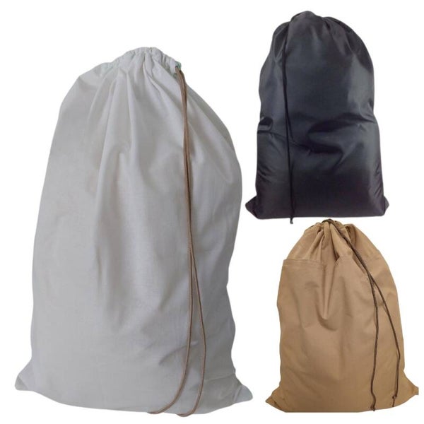 Bluvardi katoenen waszakken set van 3 stuks - XXL -wit- bruin - zwart