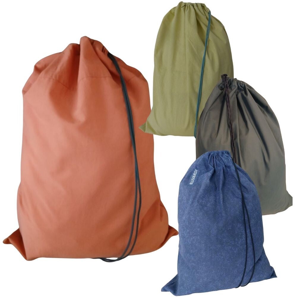 Bluvardi katoenen waszakken set van 4 stuks - XXL -reddish bruin - navy blue-grijs-verdicchio