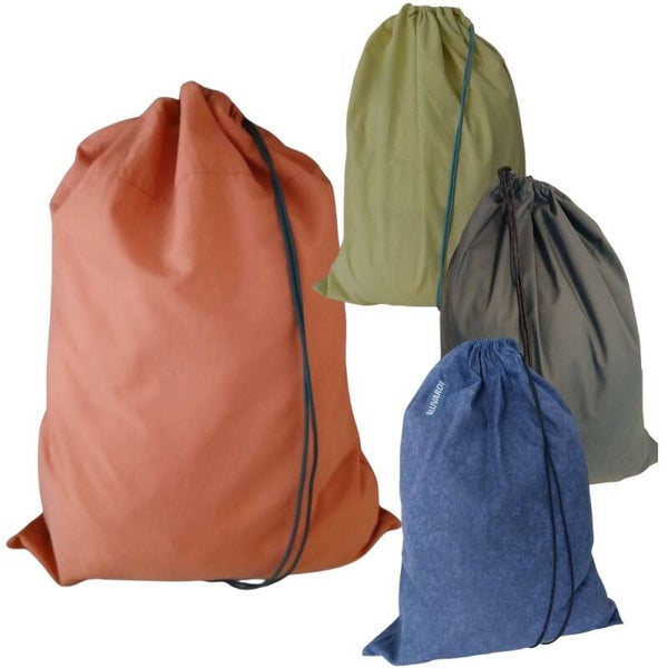 Bluvardi katoenen waszakken set van 4 stuks - XXL -reddish bruin - navy blue-grijs-verdicchio