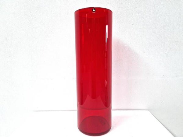 Red Pukeberg Sweden Cylinder Vase XL, 1970s