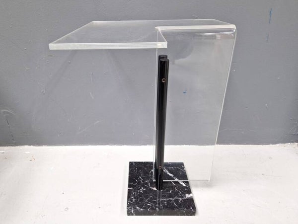 Moving table by Hank Kwint, 1990 Plexi Glass and Black Marble