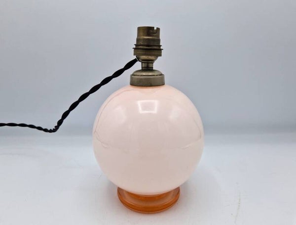 French Pink Glass Art Deco Light, 1950s