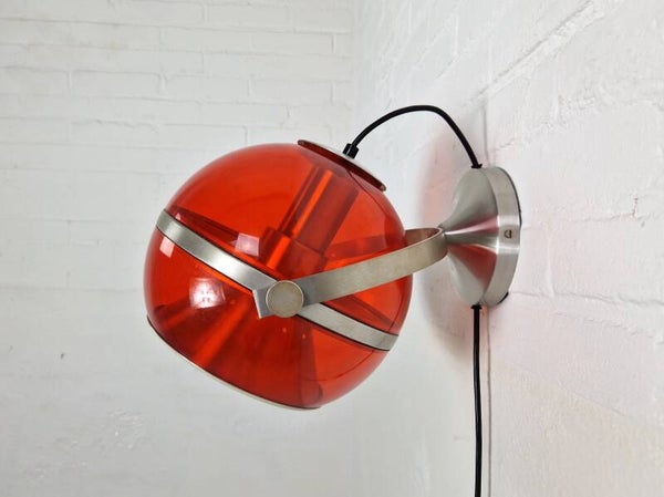 Space Age Orange Wall Light by Dijkstra, 1970s