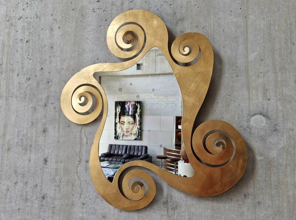 Arti E Mestieri Gilded Postmodern Mirror, Italy