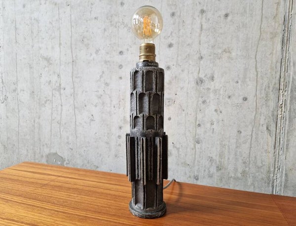 Mid-century Brutalist Metal Table Lamp, 1970s
