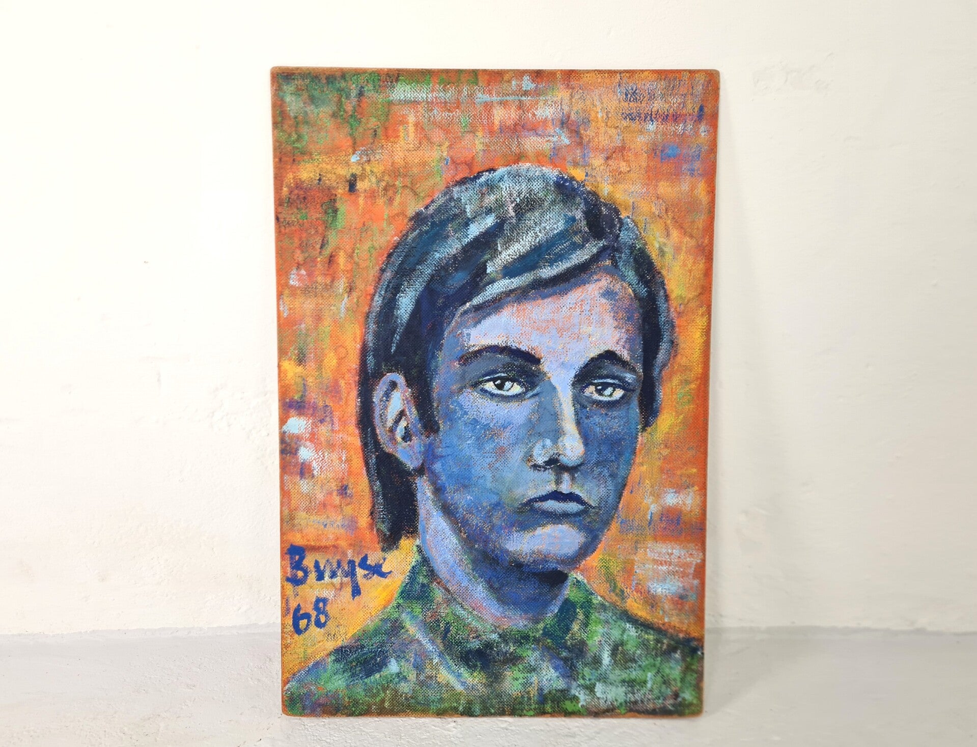 Portret of a Boy Painting on Board, 1968