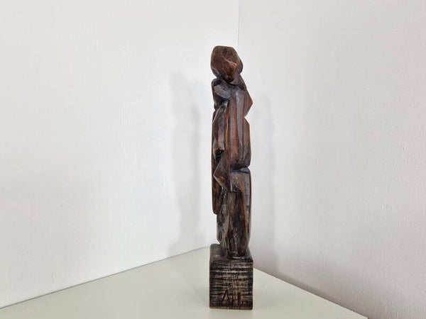 Cubist Sculpture in Wood | Woman with Child