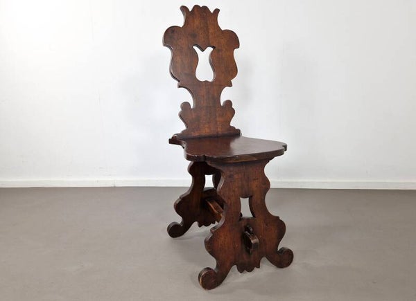 Rustic Sgabello Hall Chair | Walnut