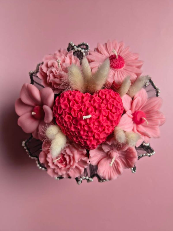 Hart boeket Roze-Rood - Direct leverbaar