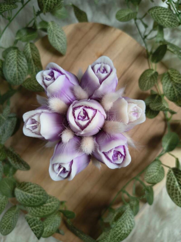 Mini Tulpenboeket Paars-Wit - Direct Leverbaar