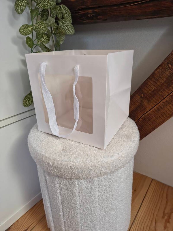 Wit cadeau tasje groot boeket