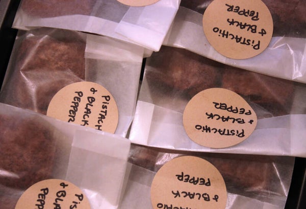 Pistachio & Black Pepper Brownie