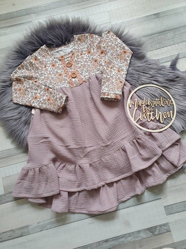 Tunika Kleid mit Volant Gr. 128