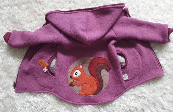 Wollwalk Jacke " Eichhörnchen" Gr.92-98
