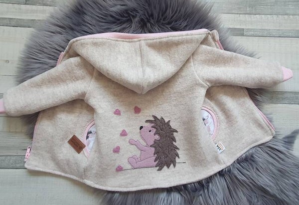 Wollwalk Jacke " Igel ", Gr.74-80