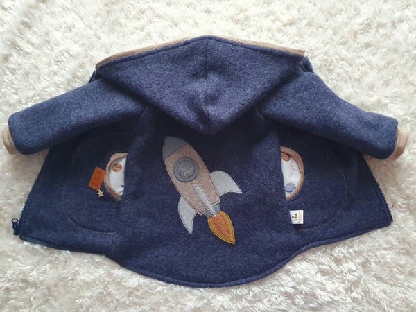 Wollwalk Jacke " Weltall" , GR.98-104