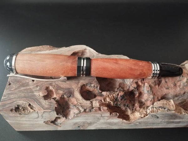 Stylo Churchill Plume Chromé en Poirier