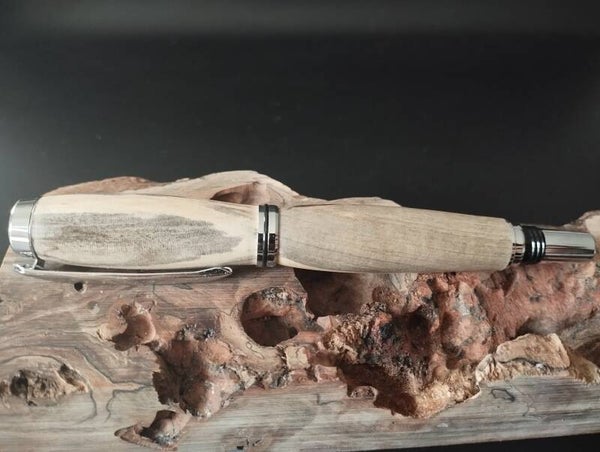 Stylo Gentleman Plume Chromé en Marronnier