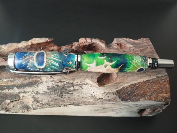 Stylo Gentleman Roller Chromé en Cardère et résine couleur