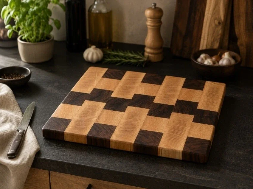 Planches à découper artisanales en bois de bout