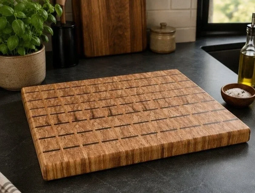 Détail du veinage d’une planche Essentiel en bois de bout